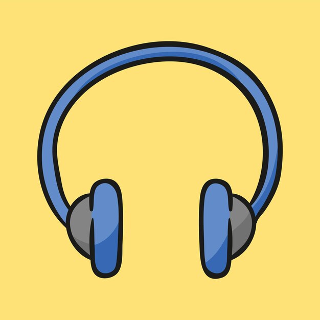 Conceptos de auriculares aislados vector de estilo de dibujos animados plano