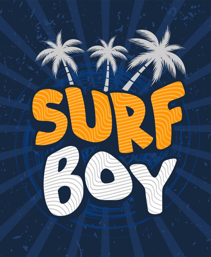 Vector conceptos de cartel de tipografía de surf boy