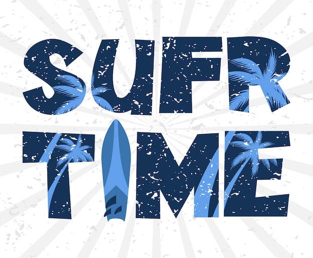 Vector conceptos de carteles de tipografía de tiempo de surf