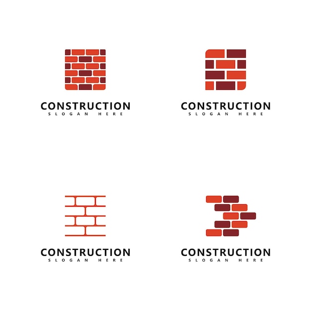 Conceptos de diseño de logotipo creativo de ladrillo