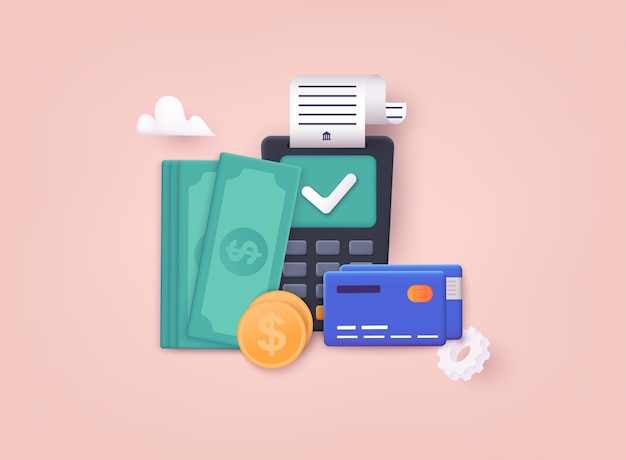Conceptos financieros de negocios Ilustraciones vectoriales web en 3D