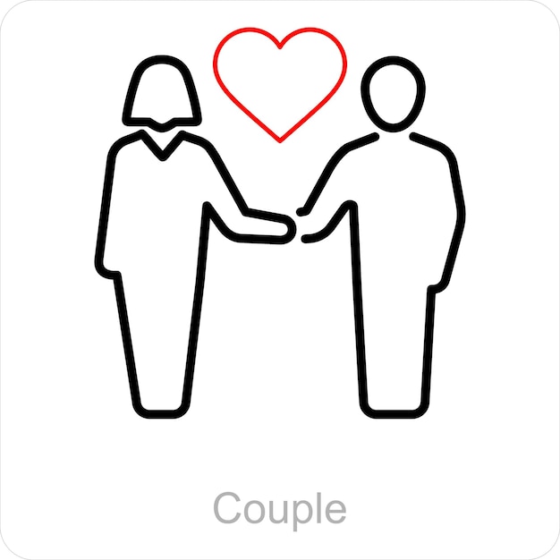 Conceptos de icona de pareja y pareja encantadora
