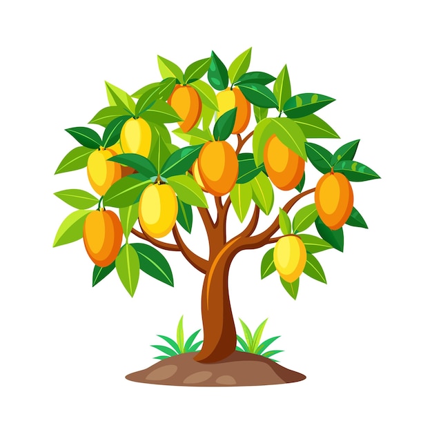 Conceptos de ilustración vectorial de estilo plano de árboles frutales