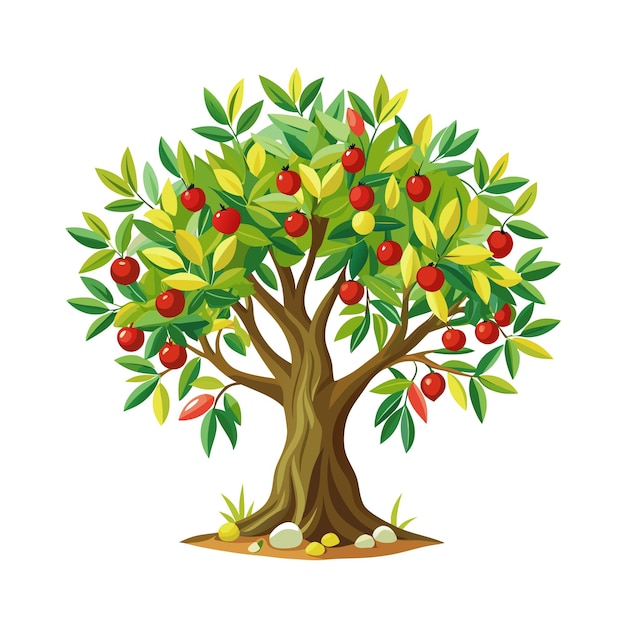 Conceptos de ilustración vectorial de estilo plano de árboles frutales