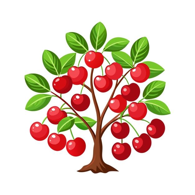 Conceptos de ilustración vectorial de estilo plano de árboles frutales