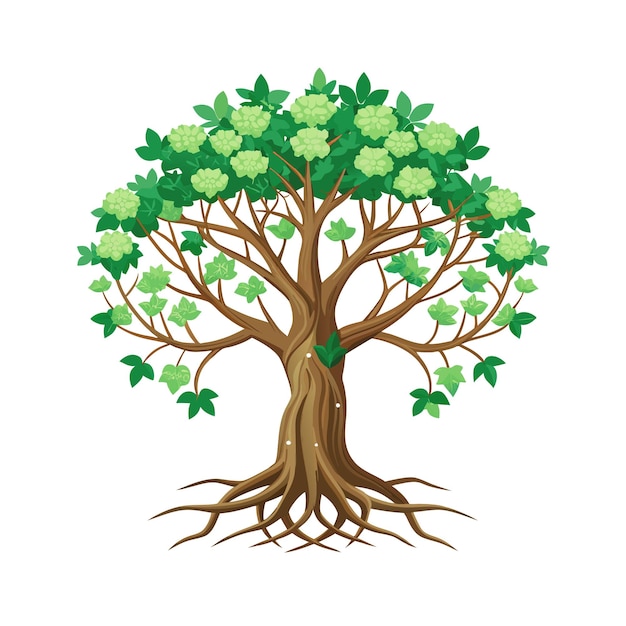 Conceptos de ilustración vectorial de estilo plano de árboles