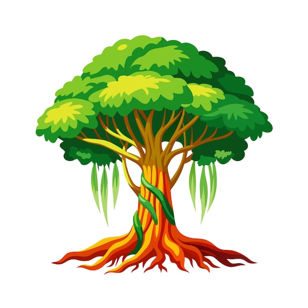 Conceptos de ilustración vectorial de estilo plano de árboles