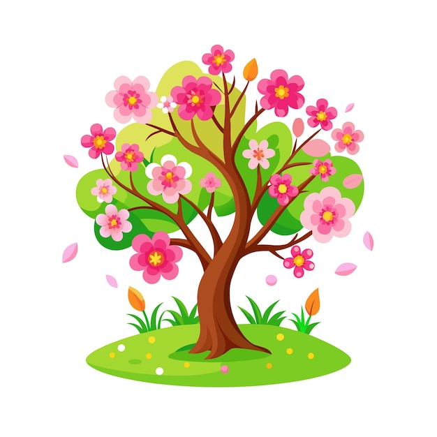 Conceptos de ilustración vectorial de estilo plano de árboles