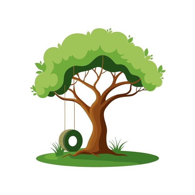 Conceptos de ilustración vectorial de estilo plano de árboles