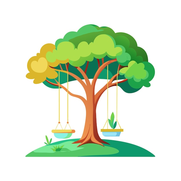 Conceptos de ilustración vectorial de estilo plano de árboles