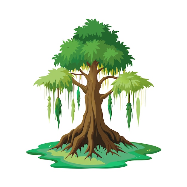Conceptos de ilustración vectorial de estilo plano de árboles