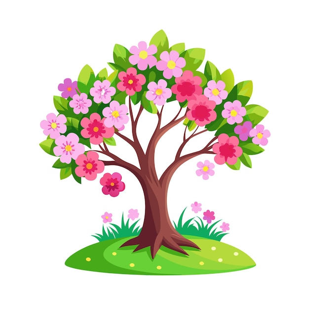 Conceptos de ilustración vectorial de estilo plano de árboles