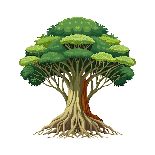 Conceptos de ilustración vectorial de estilo plano de árboles