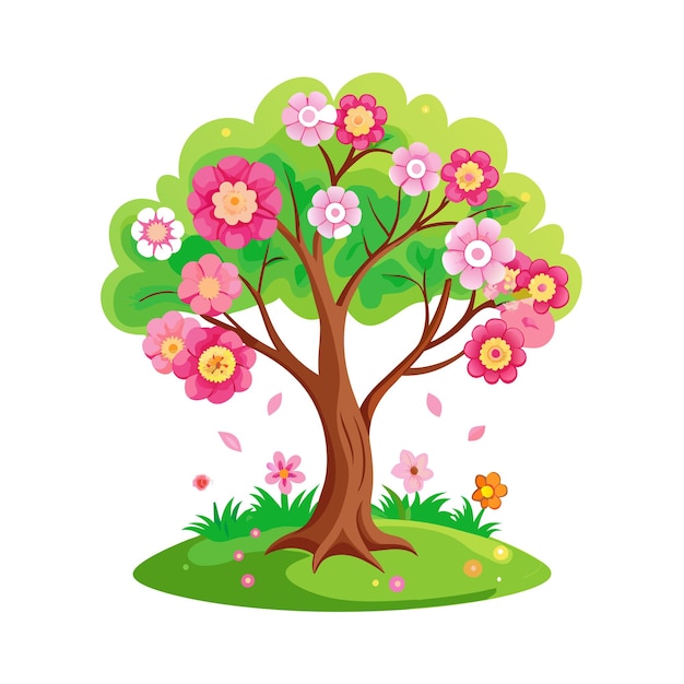 Conceptos de ilustración vectorial de estilo plano de árboles