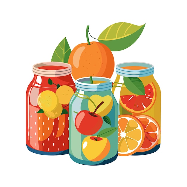 Conceptos de ilustración vectorial de frutas realistas