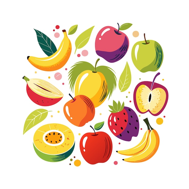 Conceptos de ilustración vectorial de frutas realistas