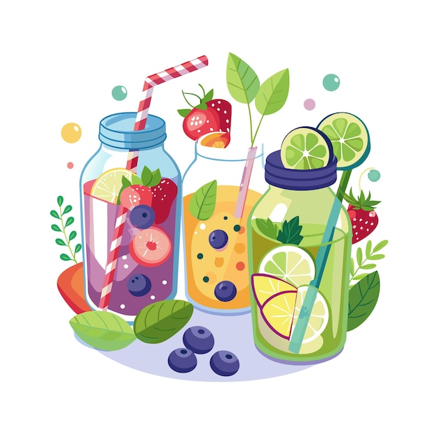 Conceptos de ilustración vectorial de frutas realistas