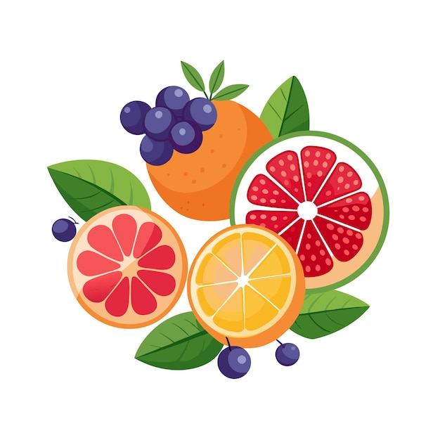 Conceptos de ilustración vectorial de frutas realistas