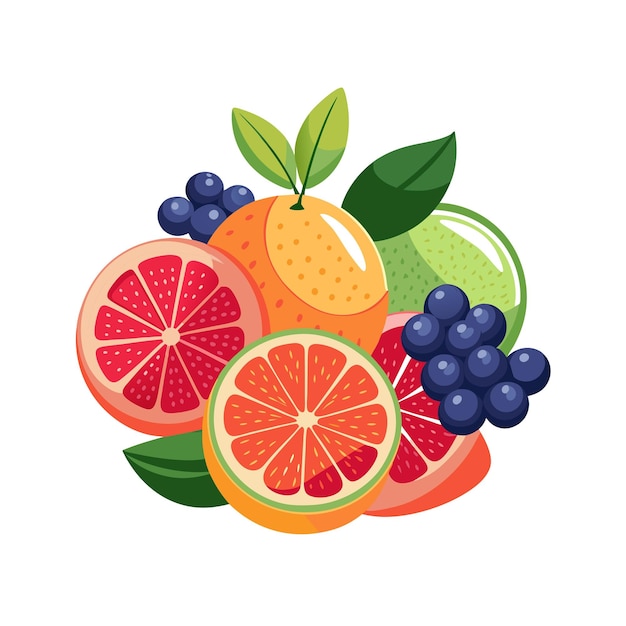 Conceptos de ilustración vectorial de frutas realistas