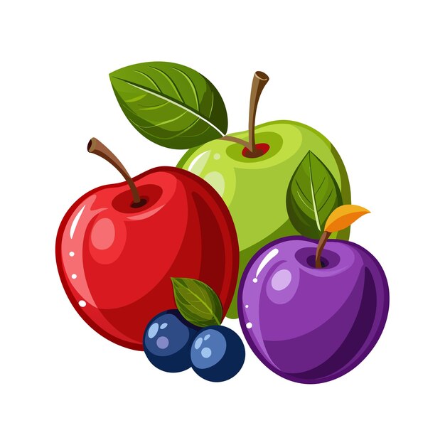 Conceptos de ilustración vectorial de frutas realistas