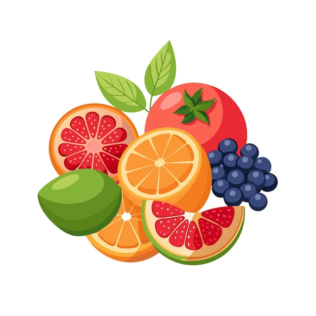 Conceptos de ilustración vectorial de frutas realistas