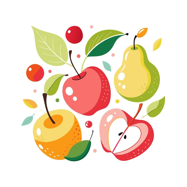 Conceptos de ilustración vectorial de frutas realistas