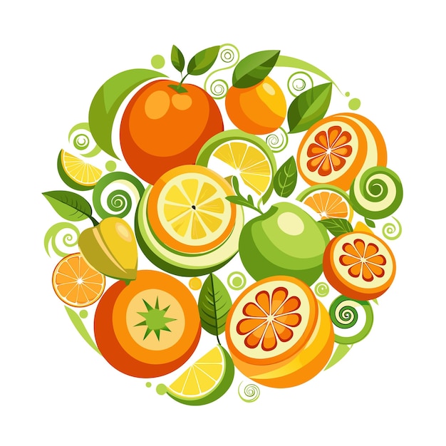 Conceptos de ilustración vectorial de frutas realistas