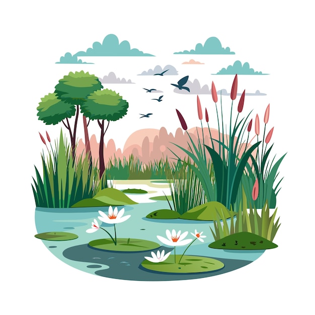 Conceptos de ilustración vectorial de hermosos paisajes