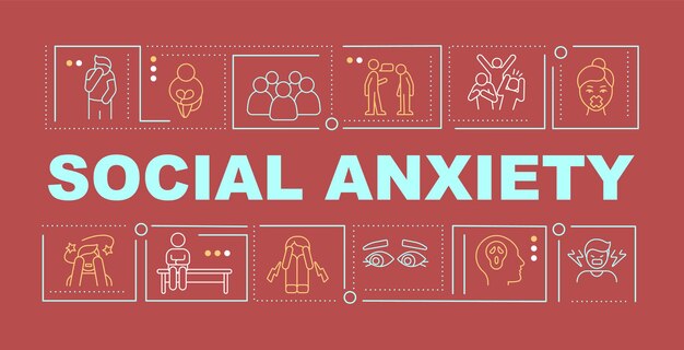 Conceptos de palabras de ansiedad social bandera roja