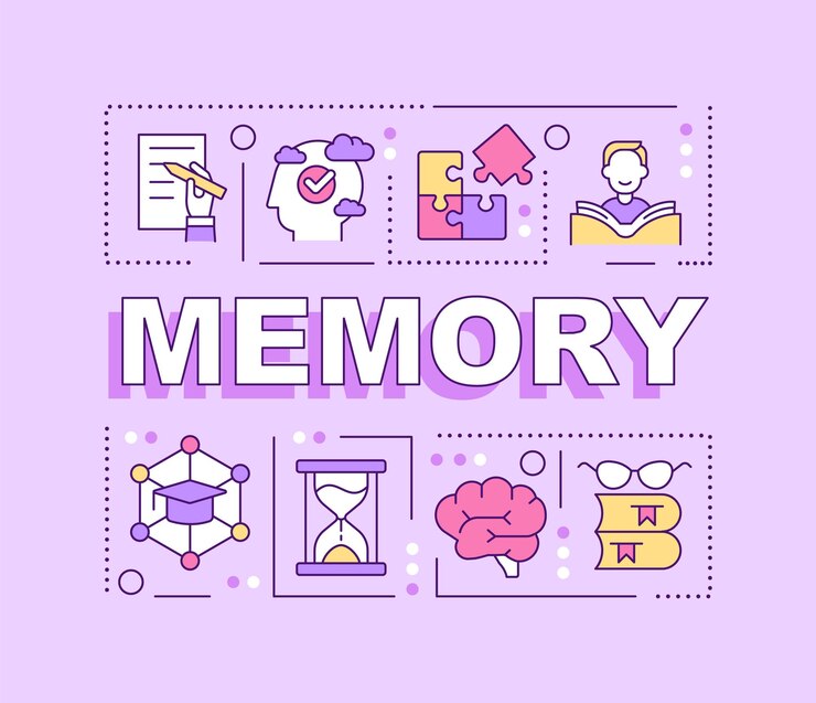 Conceptos de palabras de memoria banner rosa