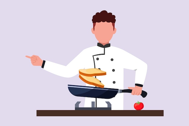 Vector conceptos de personas cocinando en la mesa de la cocina ilustración vectorial plana de colores aislada