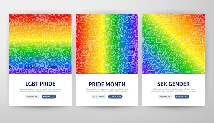 Vector conceptos de volantes lgbt