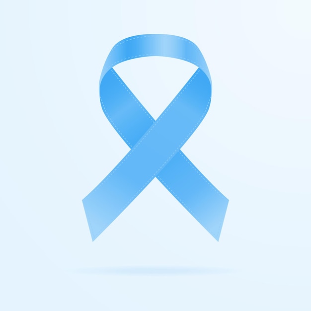 Vector conciencia cinta azul día mundial del cáncer de próstata concepto aislado en una ilustración vectorial de fondo