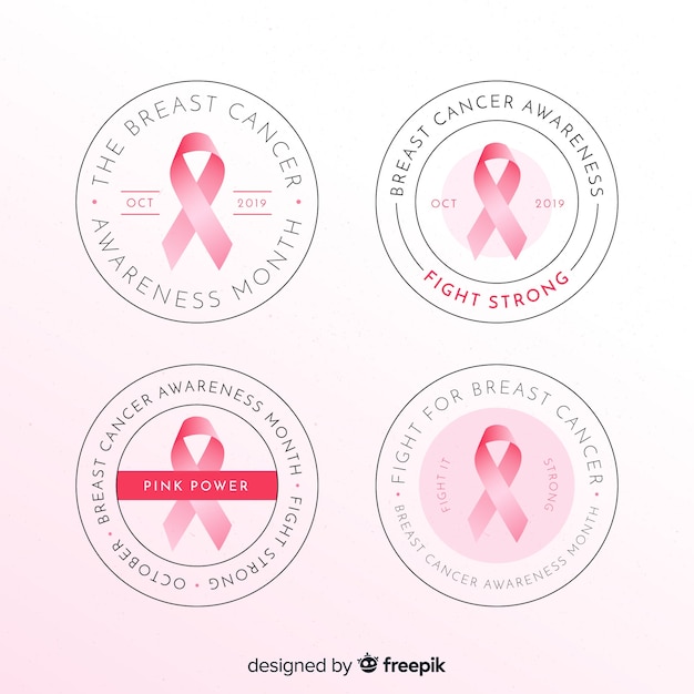 Conciencia realista sobre el cáncer de mama colección redonda de placas