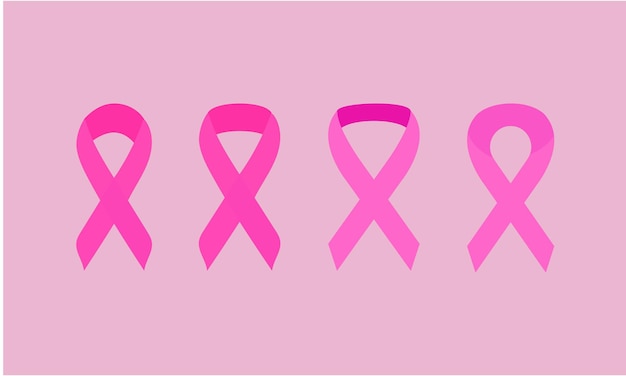 Concienciación sobre el cáncer de mama con diseño de cinta rosa.