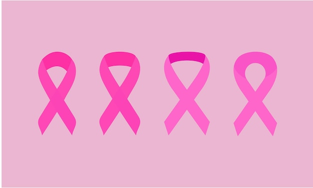 Concienciación sobre el cáncer de mama con diseño de cinta rosa.