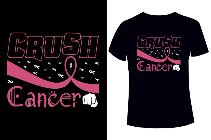 Concienciación sobre el cáncer de mama, plantilla de diseño de camiseta de cáncer de aplastamiento