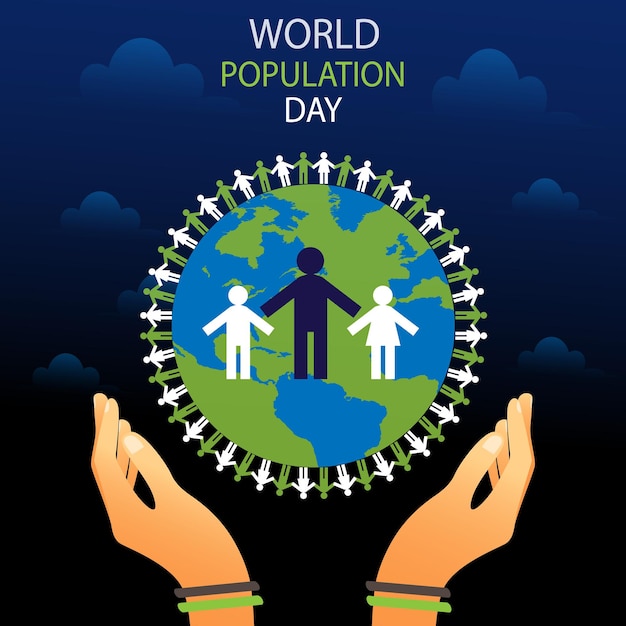 Concienciación sobre el día mundial de la población plana orgánica