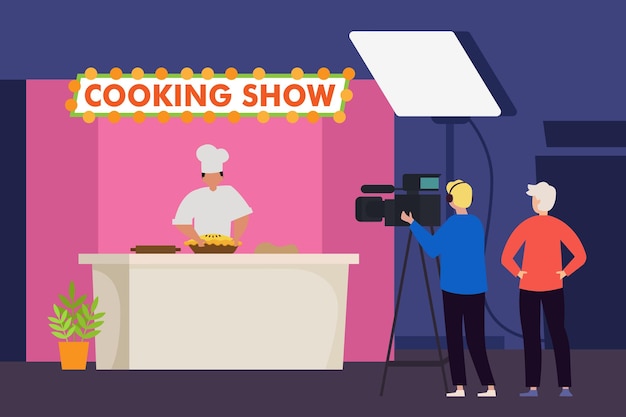 Concurso de cocina en un programa de televisión