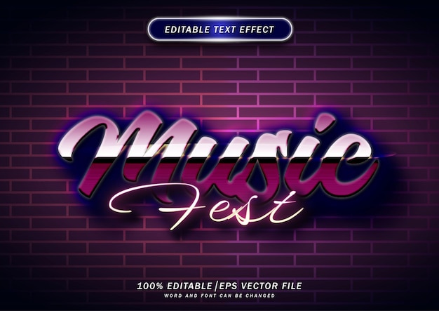 Vector concurso de música con efecto de texto editable