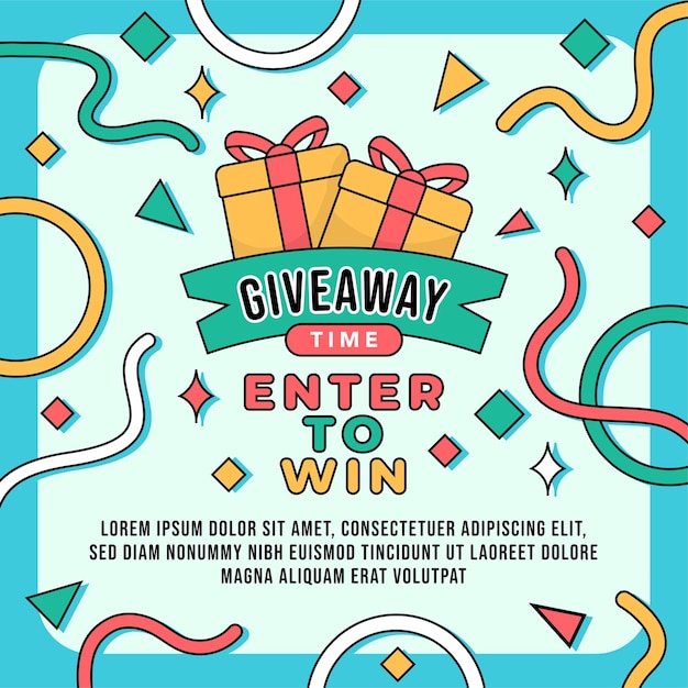 Concurso de sorteo banner plano publicación en redes sociales
