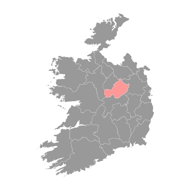 Condado de Westmeath mapa condados administrativos de Irlanda ilustración vectorial