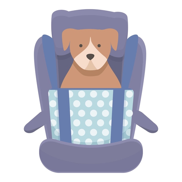 Vector conductor coche mascota asiento icono dibujos animados vector perro viaje lindo animal