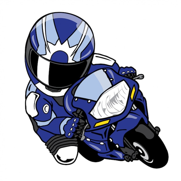 Conductor de motocicleta en curva