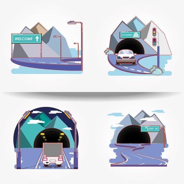 conductor con seguridad campaña conjunto de iconos vector ilustración diseño