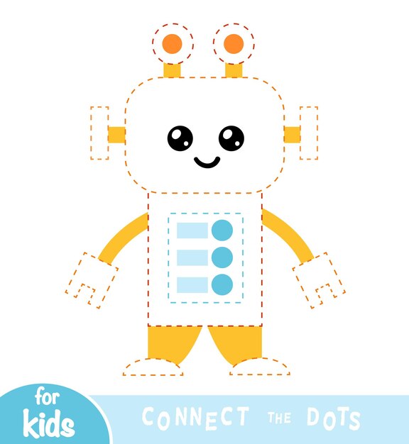Conecta el juego educativo de puntos para niños Robot