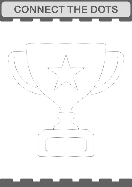 Conecta los puntos Trofeo Hoja de trabajo para niños