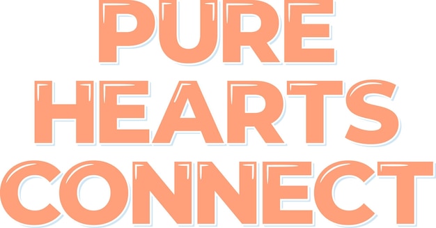 Conectar las letras vectoriales de los corazones