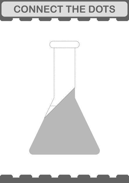 Conectar los puntos Matraz Erlenmeyer Hoja de trabajo para niños