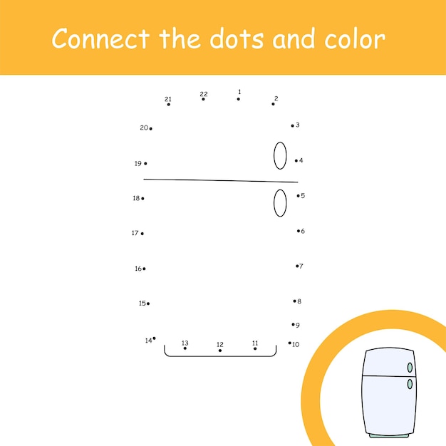 Conecte los puntos para el refrigerador de la educación de los niños